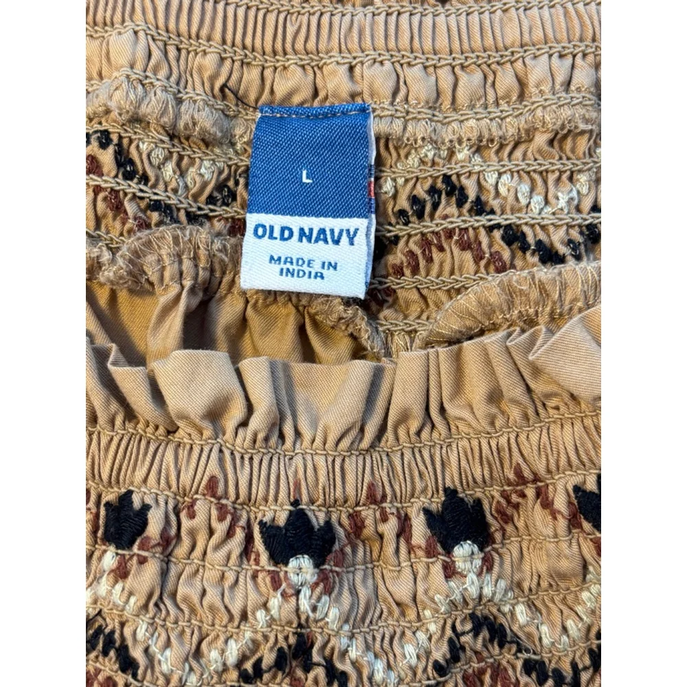 Old Navy Womens Off Shoulder Top Embroidered Boho Large - Picture 7 of 11